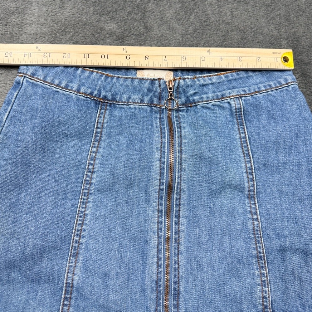 Altar'd State Zipper Front Denim Mini Skirt-Size Extra Small - Picture 8 of 10